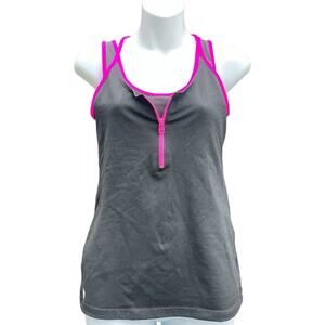 Ellie Black and Hot Pink Tank and Sports Bra set